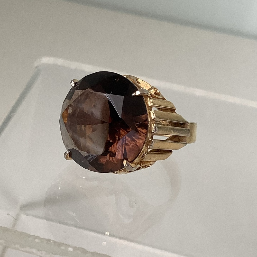New vintage cocktail ring Smokey Topaz